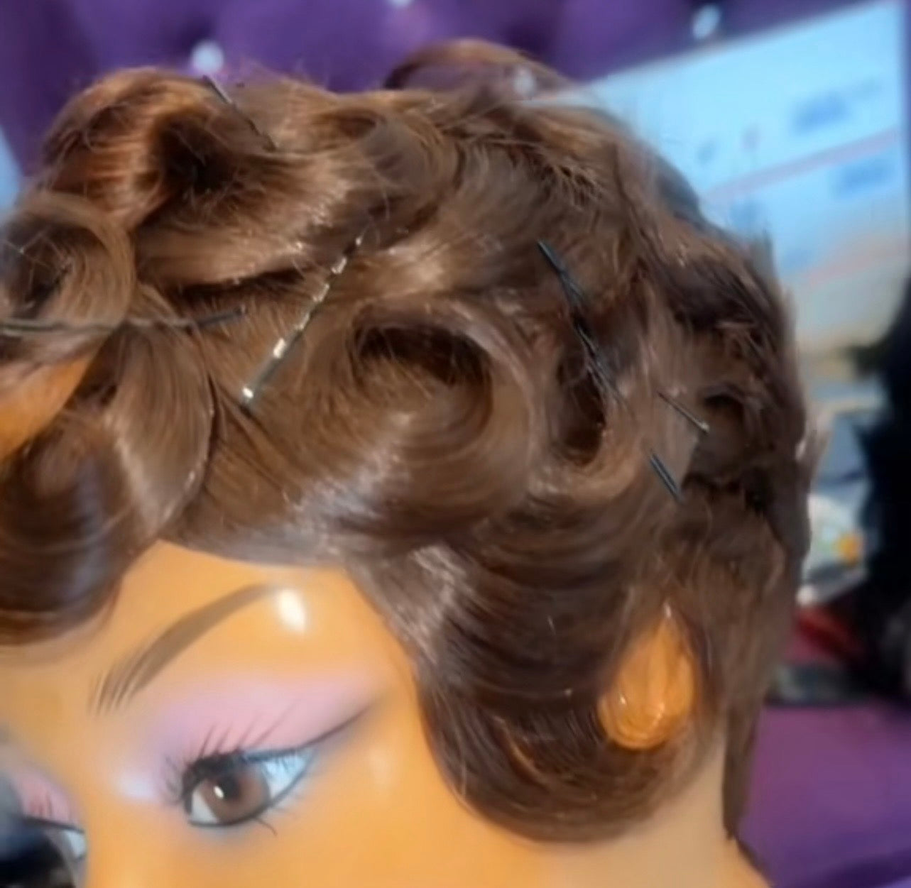 Viola Closure pixie pin curl