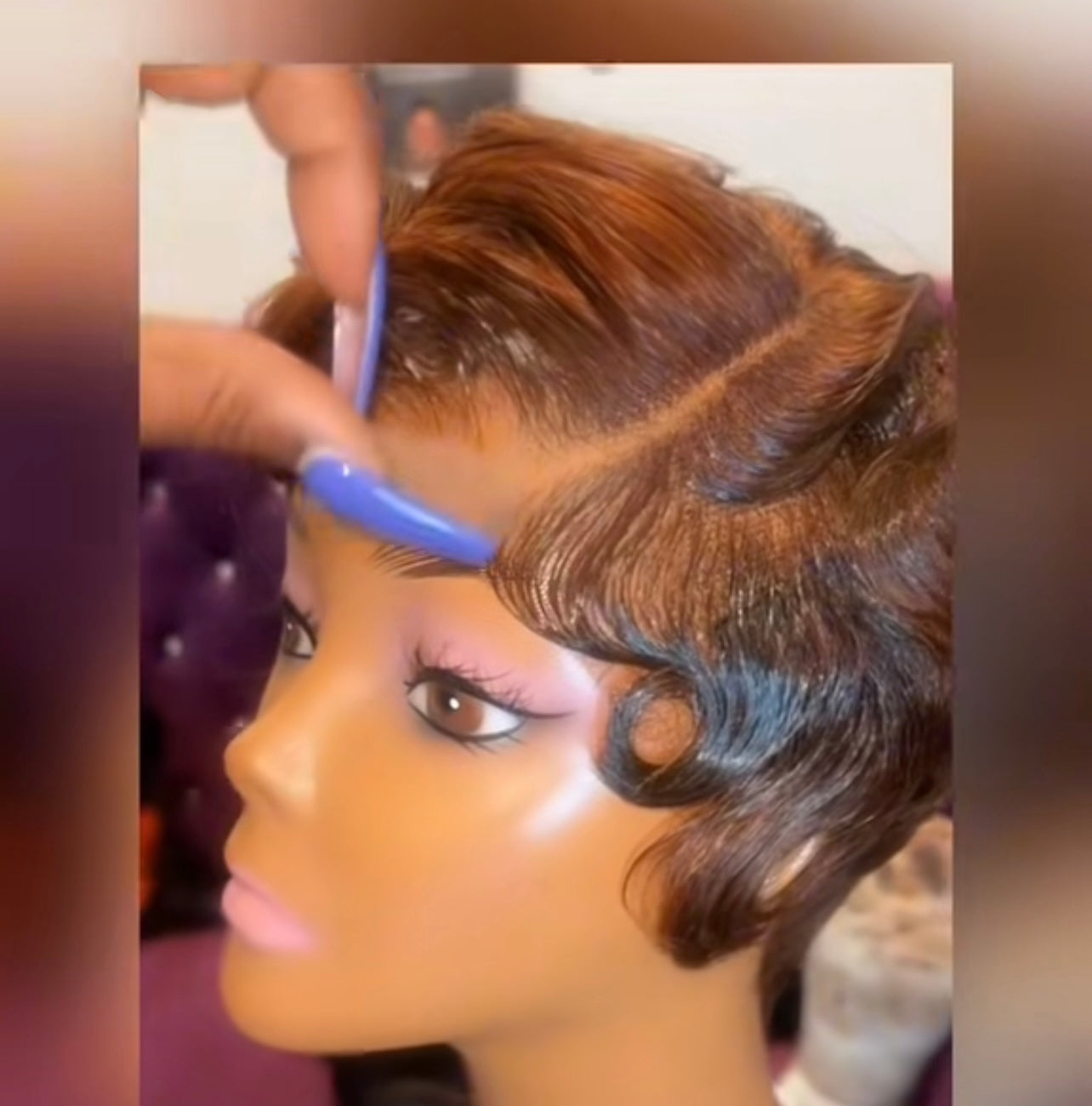 Viola Closure pixie pin curl