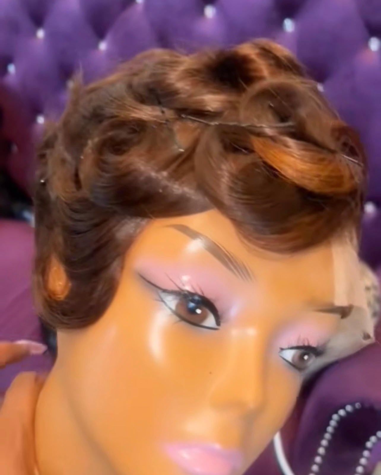 Viola Closure pixie pin curl