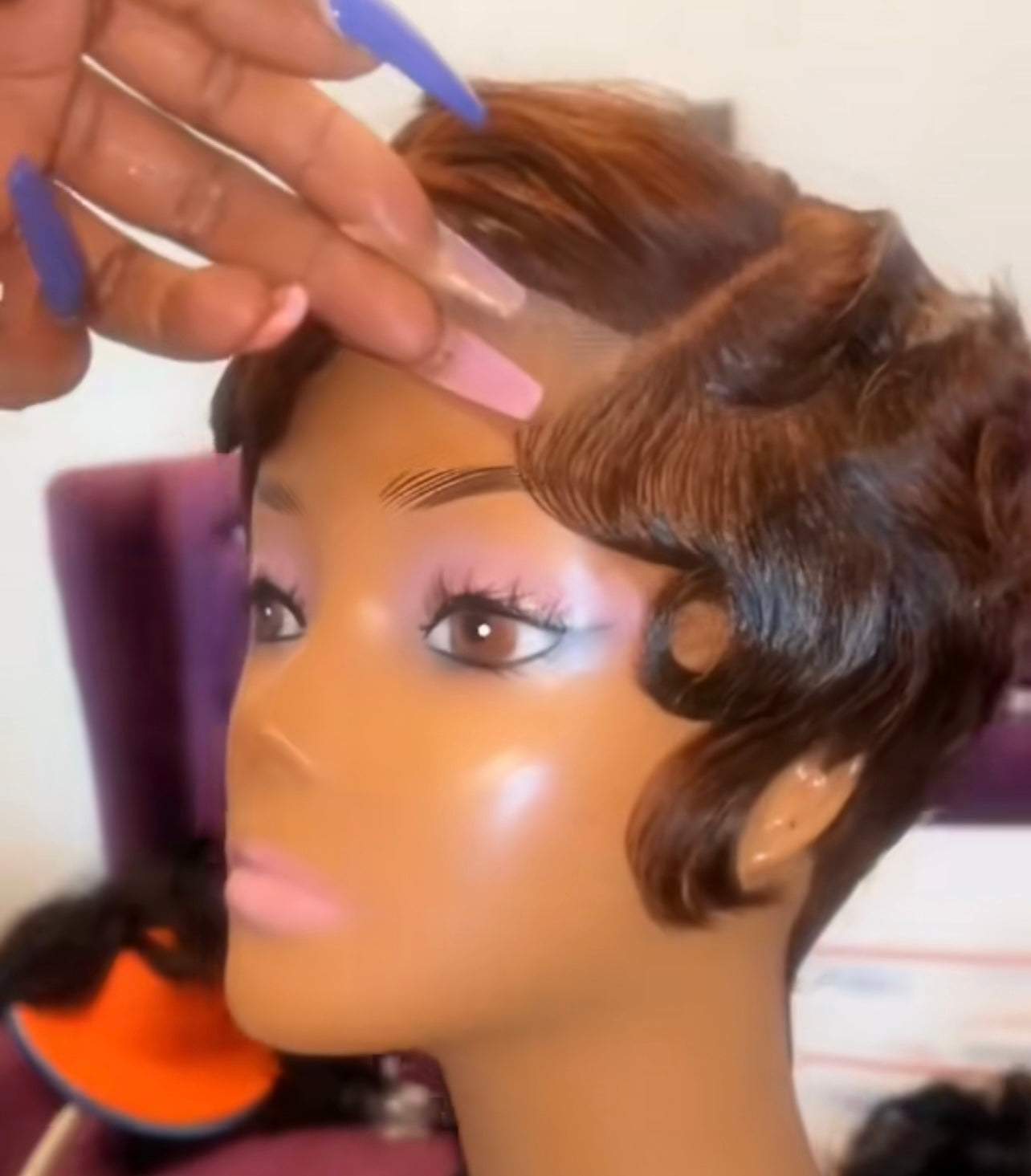 Viola Closure pixie pin curl